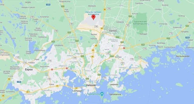 Карта аэропортов Хельсинки