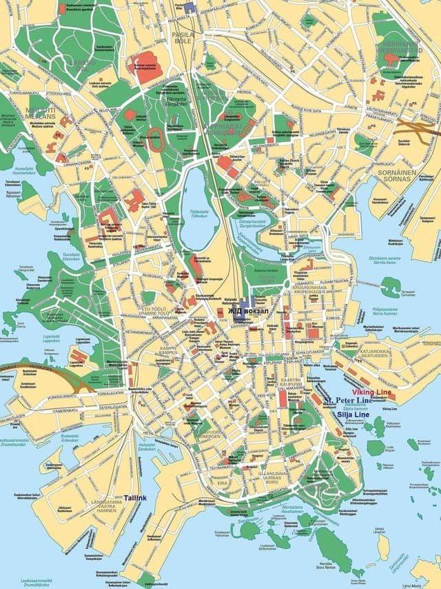 Карта города Хельсинки