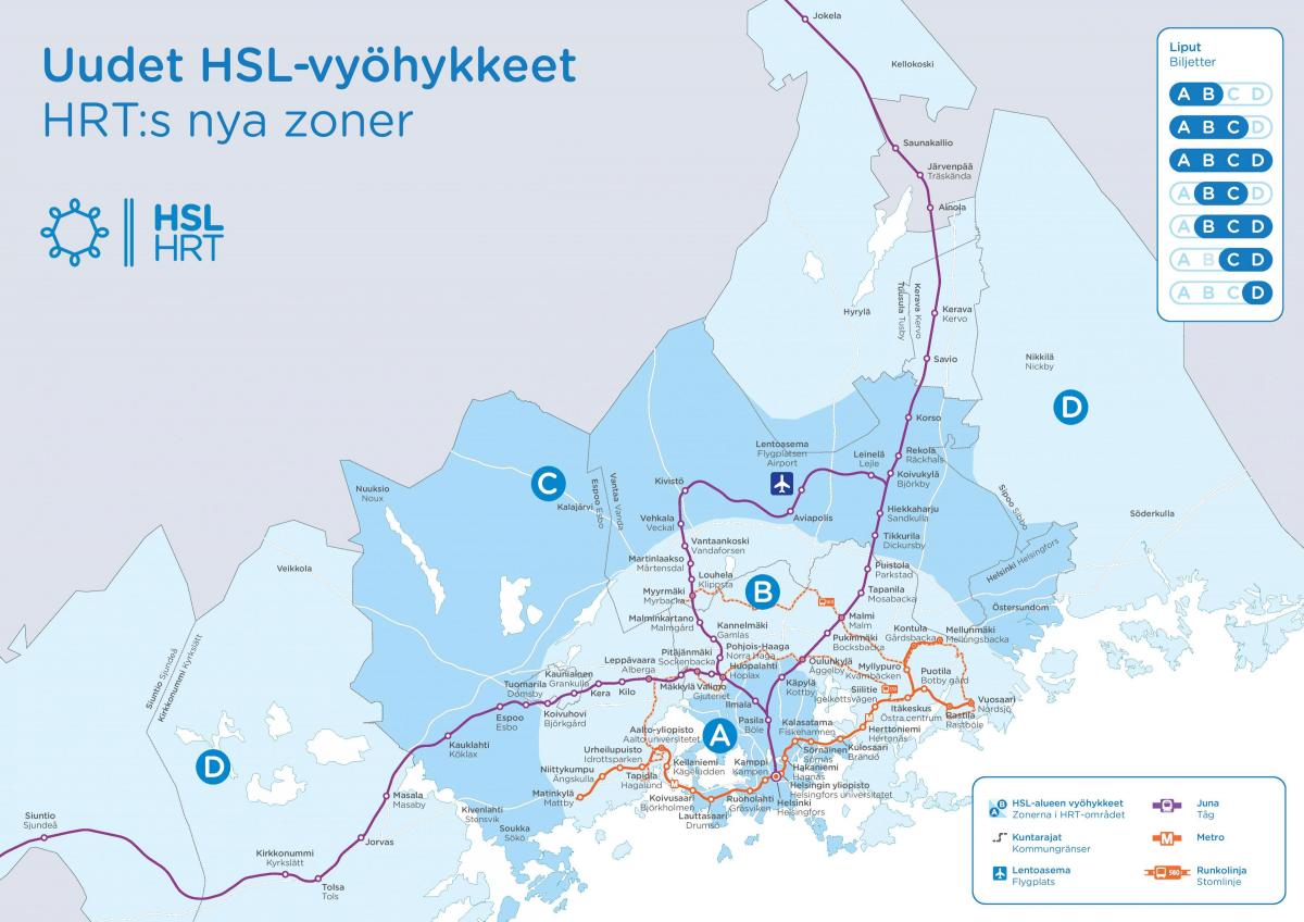 Карта зон Хельсинки